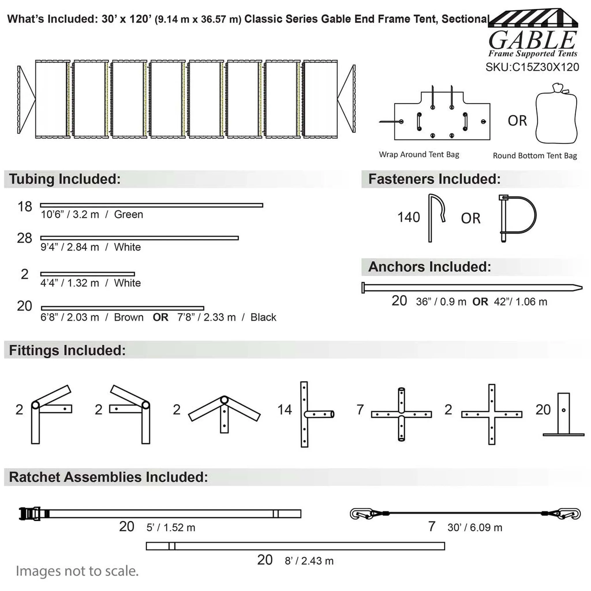30x120 Classic Gable Frame Tent
