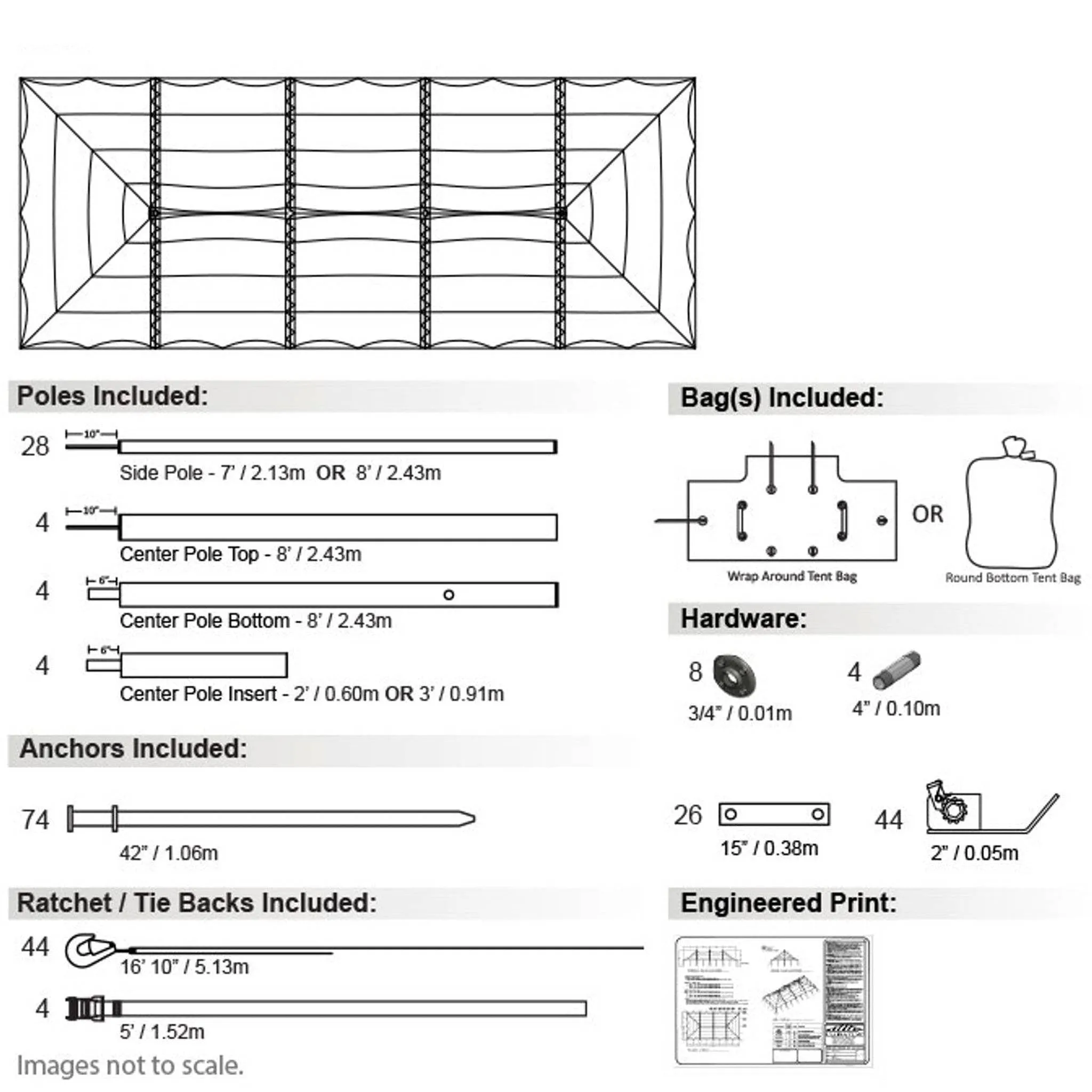 30x75 Engineered High Peak Pole Tent