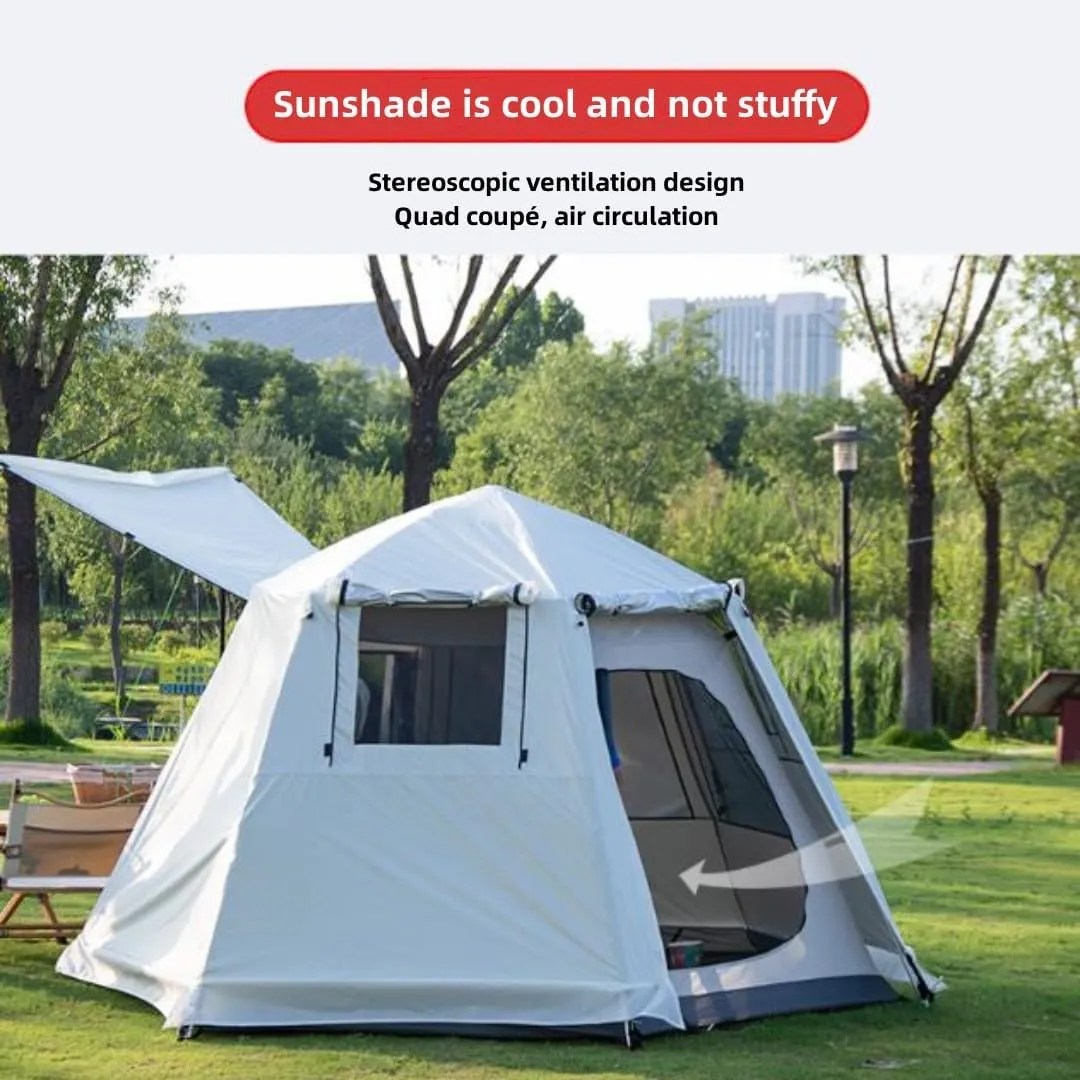 3/4/5/8 Person Camping Tent，Outdoor Hexagonal Tent，Fully Automatic Travel Rainproof Tent， Double Layer Tent Equipped with A Handbag, Suitable for Outdoor Camping or Outdoor Beaches