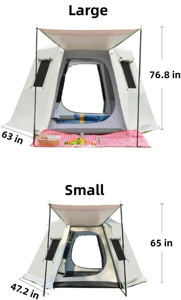 3/4/5/8 Person Camping Tent，Outdoor Hexagonal Tent，Fully Automatic Travel Rainproof Tent， Double Layer Tent Equipped with A Handbag, Suitable for Outdoor Camping or Outdoor Beaches