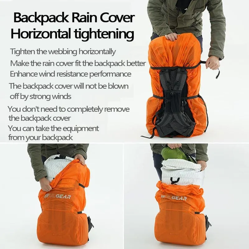 3F 20-85L backpack rain cover, waterproof, dustproof, wear-resistant, tear resistant outdoor hiking backpack cover (blue-XL)