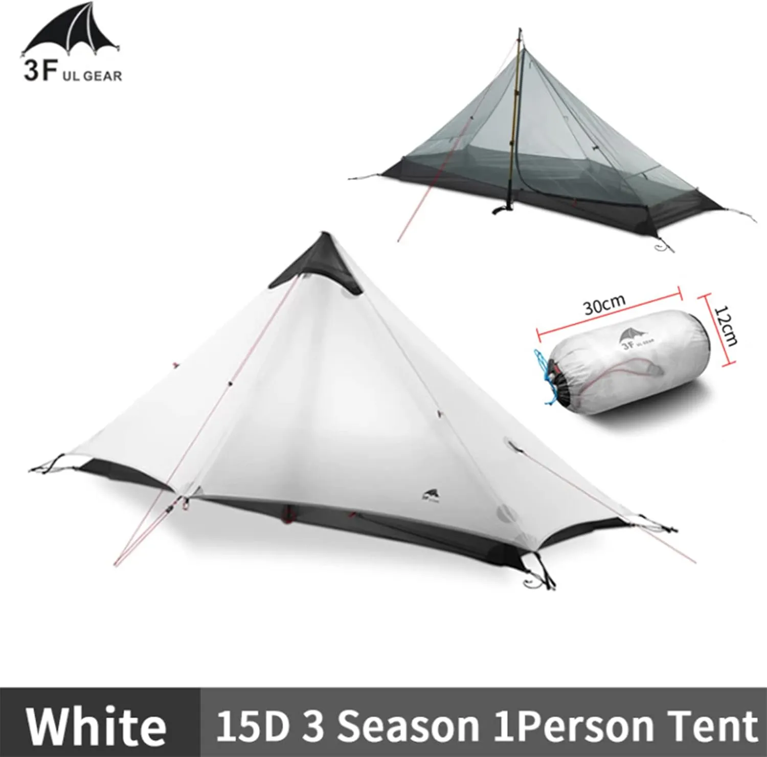 3F UL Gear Lanshan Ultralight Tent 3-Season Camping Tent, Ideal for Camping in The Garden,Outdoor Lightweight Camping Shelter and Hiking Tent