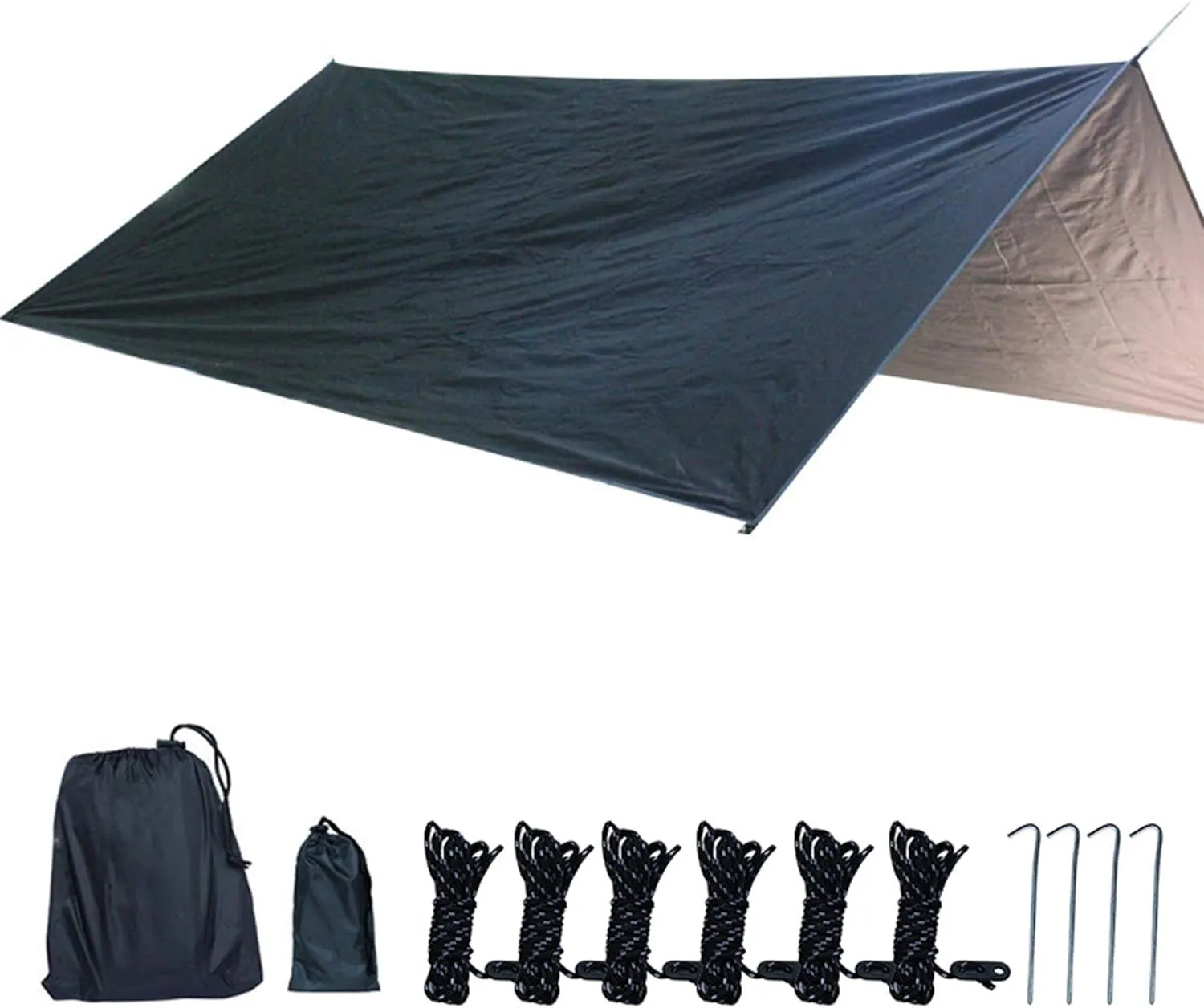 3mx3m Waterproof Tarp Tent Shade Ultralight Garden Awning Sunshade Outdoor Camping Hammock Rain Fly Beach Sun Shelter