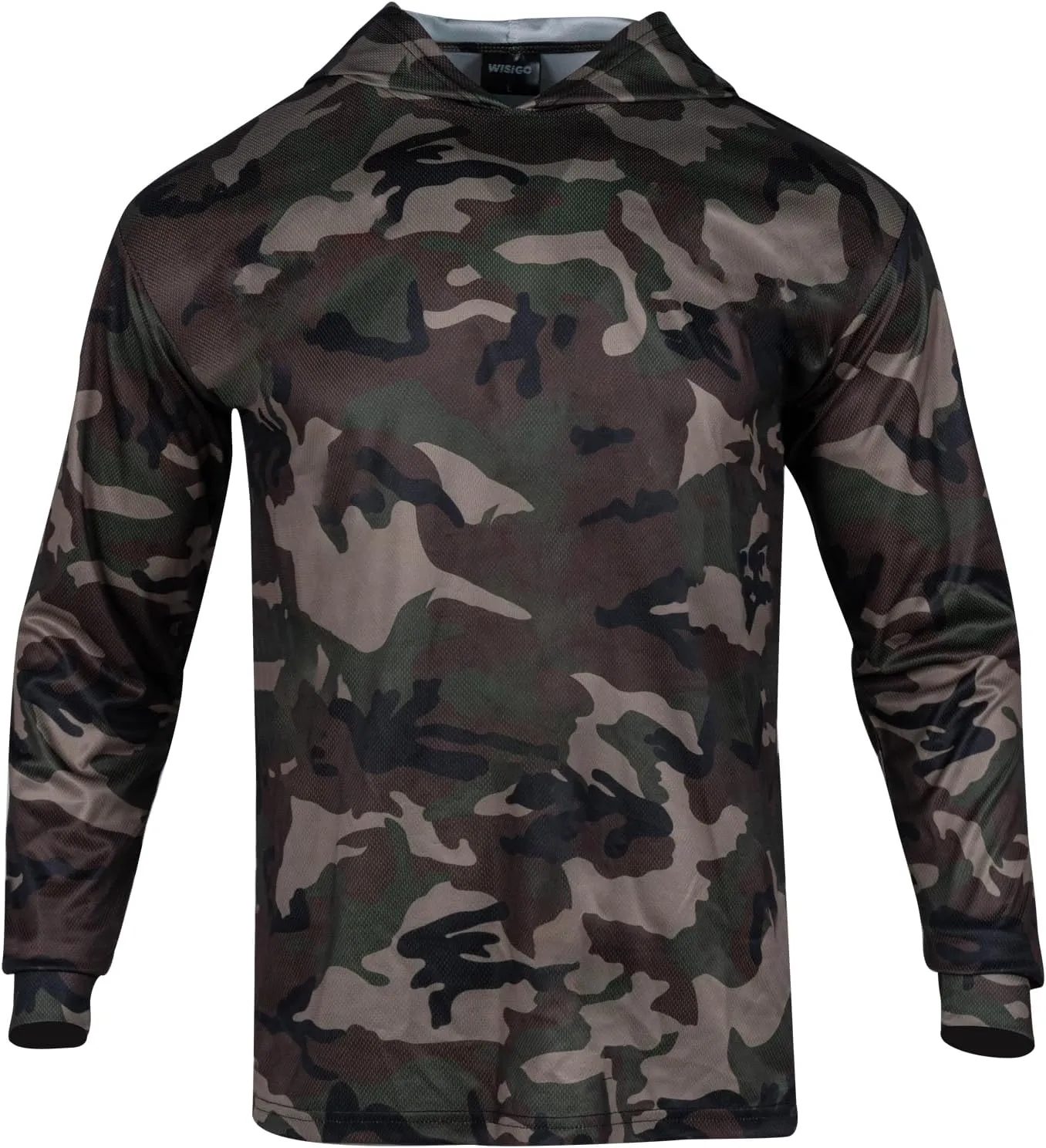 3pcs Men's Hunting Camo Shirts,Camouflage Long Sleeve Hooded Shirts for Men Lightweight Fishing Hiking Camping