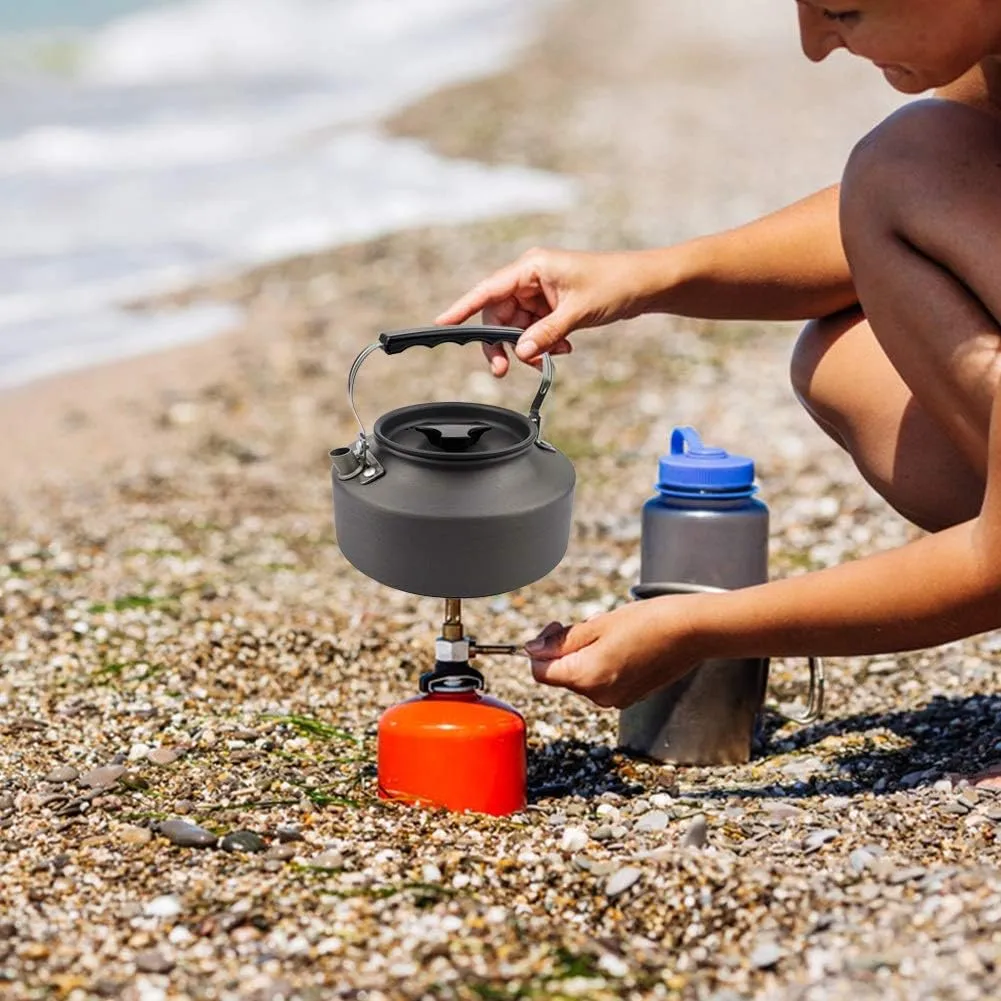 3pcs/Set Outdoor Camping Hiking Cookware Utensils 2-3 People Portable Travel Picnic Teapot Pot Frying Pan Cooking Tableware (Color : A) (B)