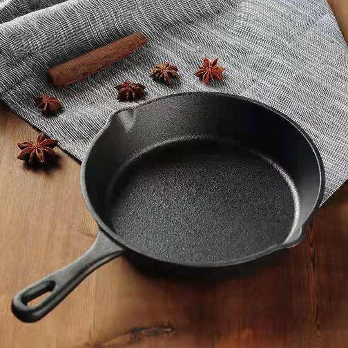 3X Non-stick Frying Pan Cast Iron Steak Skillet Round BBQ Grill Cookware Kitchen