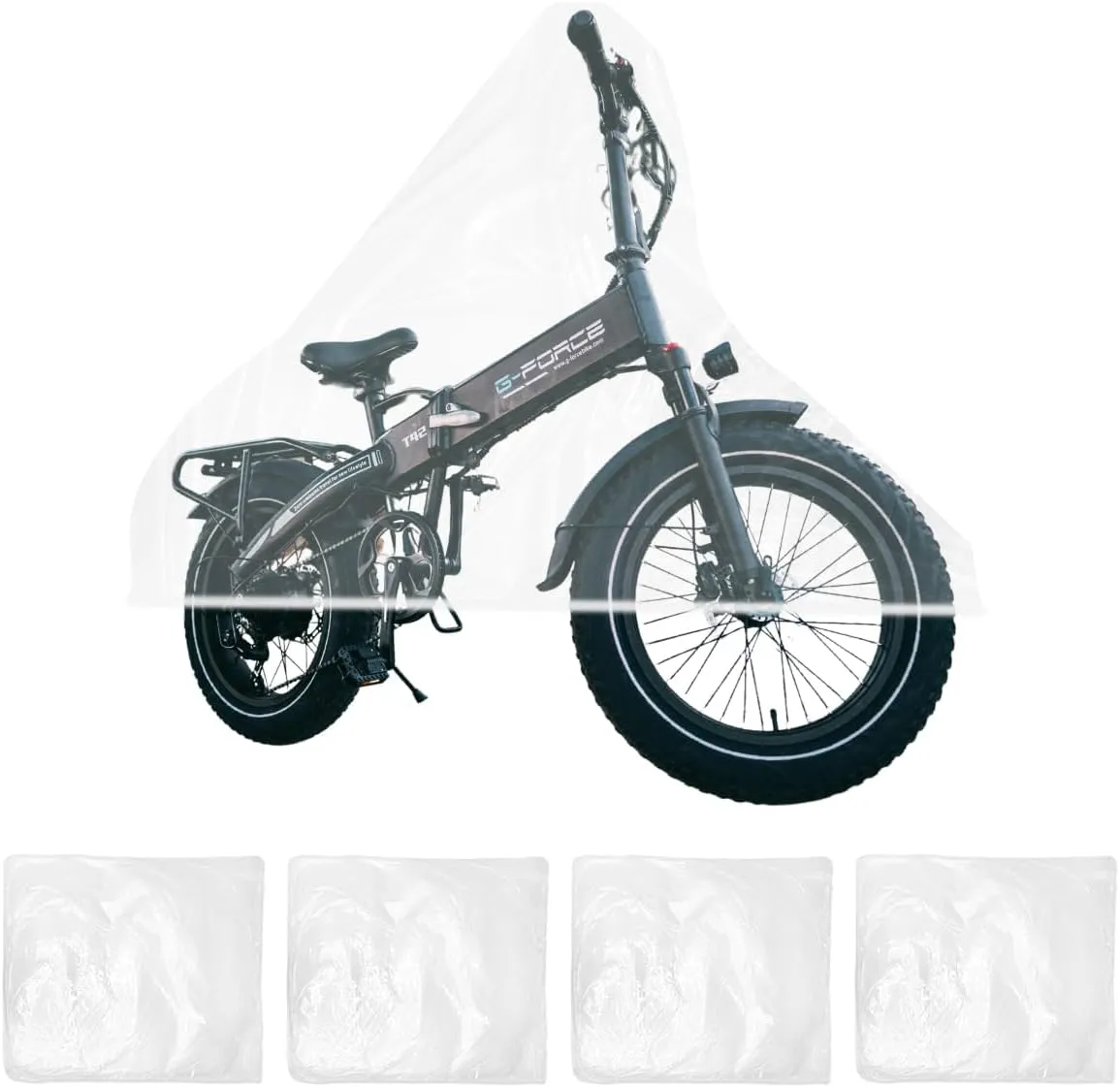 4 Pcs Bicycle Cover Waterproof Outdoor,Waterproof Bicycle Cover for Indoor Outdoor,Disposable Transparent Bike Covers,Suitable for Bicycles Mountain Bikes Electric Scooters Motorcycles(M)