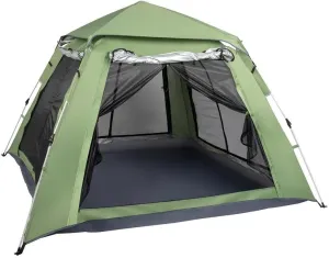 4 Person Pop Up Camping Tent, Waterproof Automatic Hikking Party BBQ Supply