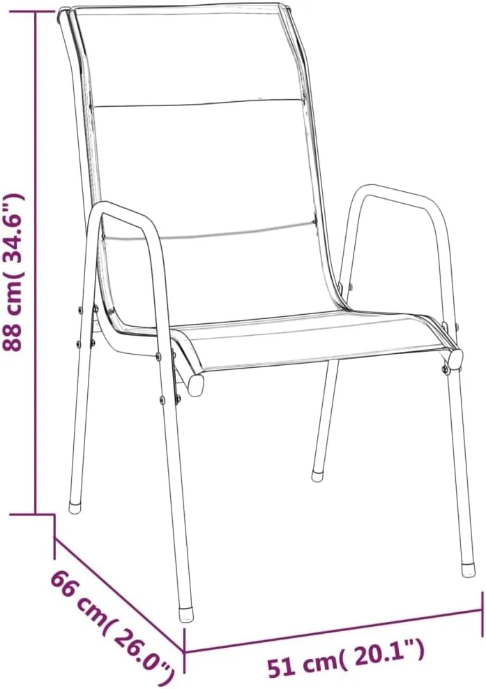 4-Piece Steel Textilene Patio Chairs Set Black Outdoor Furniture with Padded Seating for Dining, Beach, Camping and Backyard Relaxation