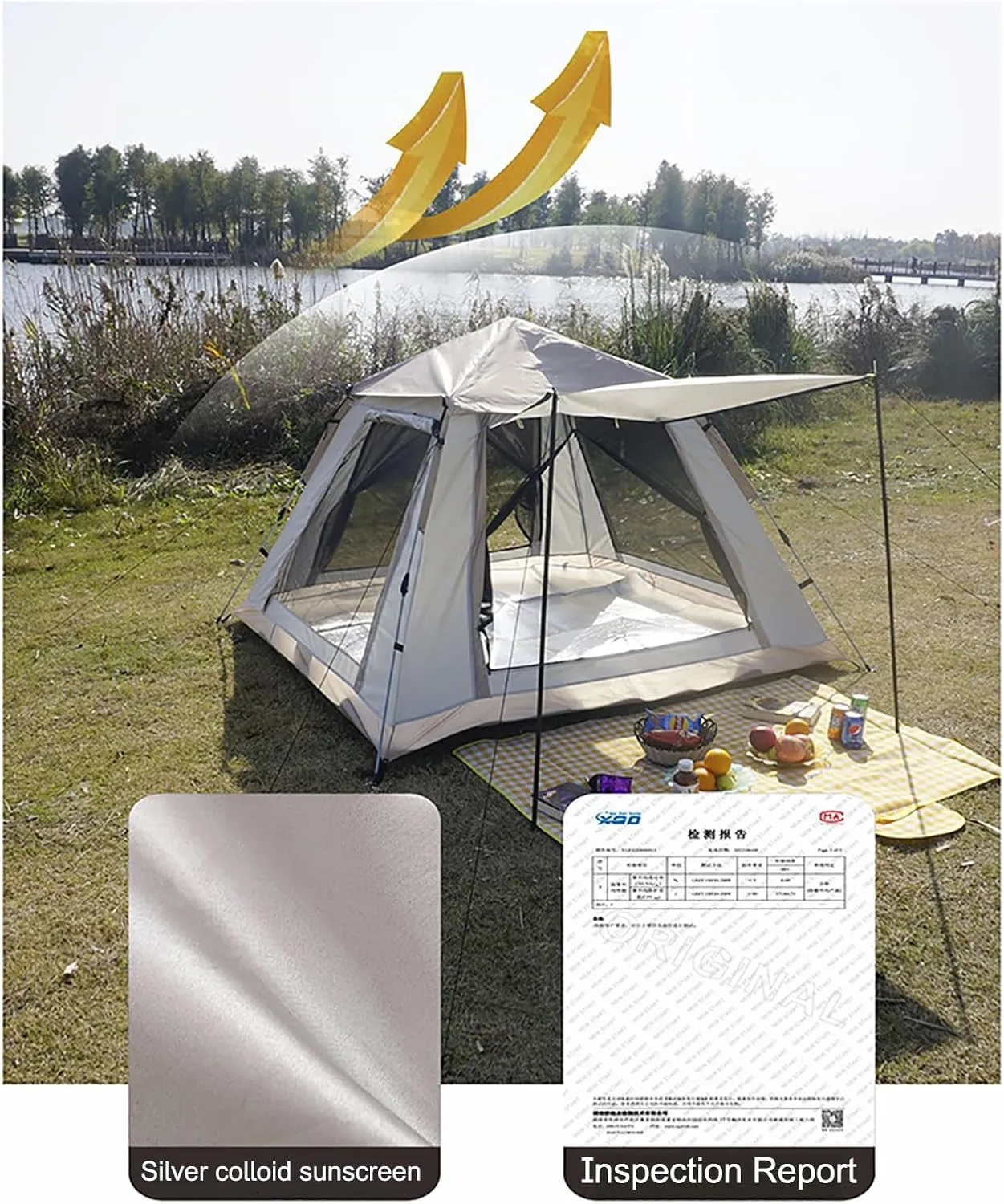 4 Season Waterproof Tent, Tents for Camping, 2000mm Waterproof, Camping Tents & Shelters for Outdoor Sports, for Picnic Hiking Travel