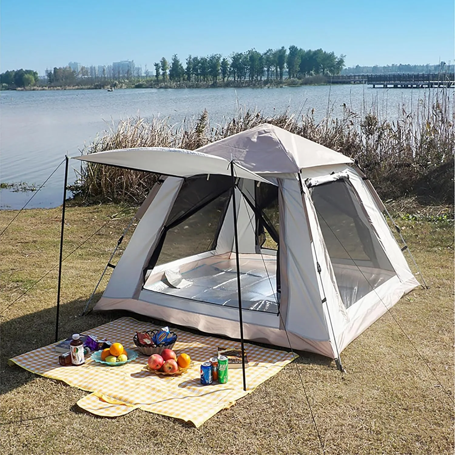 4 Season Waterproof Tent, Tents for Camping, 2000mm Waterproof, Camping Tents & Shelters for Outdoor Sports, for Picnic Hiking Travel