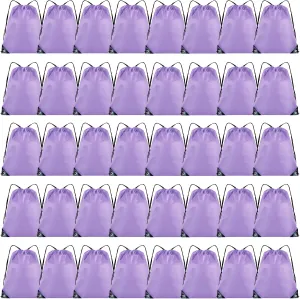 40 Pieces Drawstring Backpack Bulk Cinch Sackpack Ployster Drawstring Bags for Gym Party Trip(Lavender)