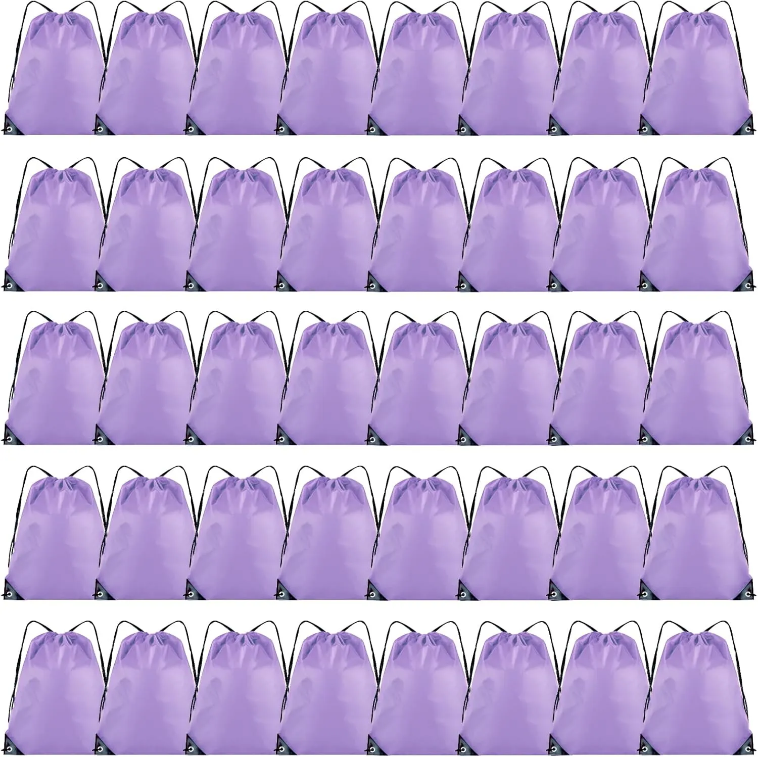 40 Pieces Drawstring Backpack Bulk Cinch Sackpack Ployster Drawstring Bags for Gym Party Trip(Lavender)