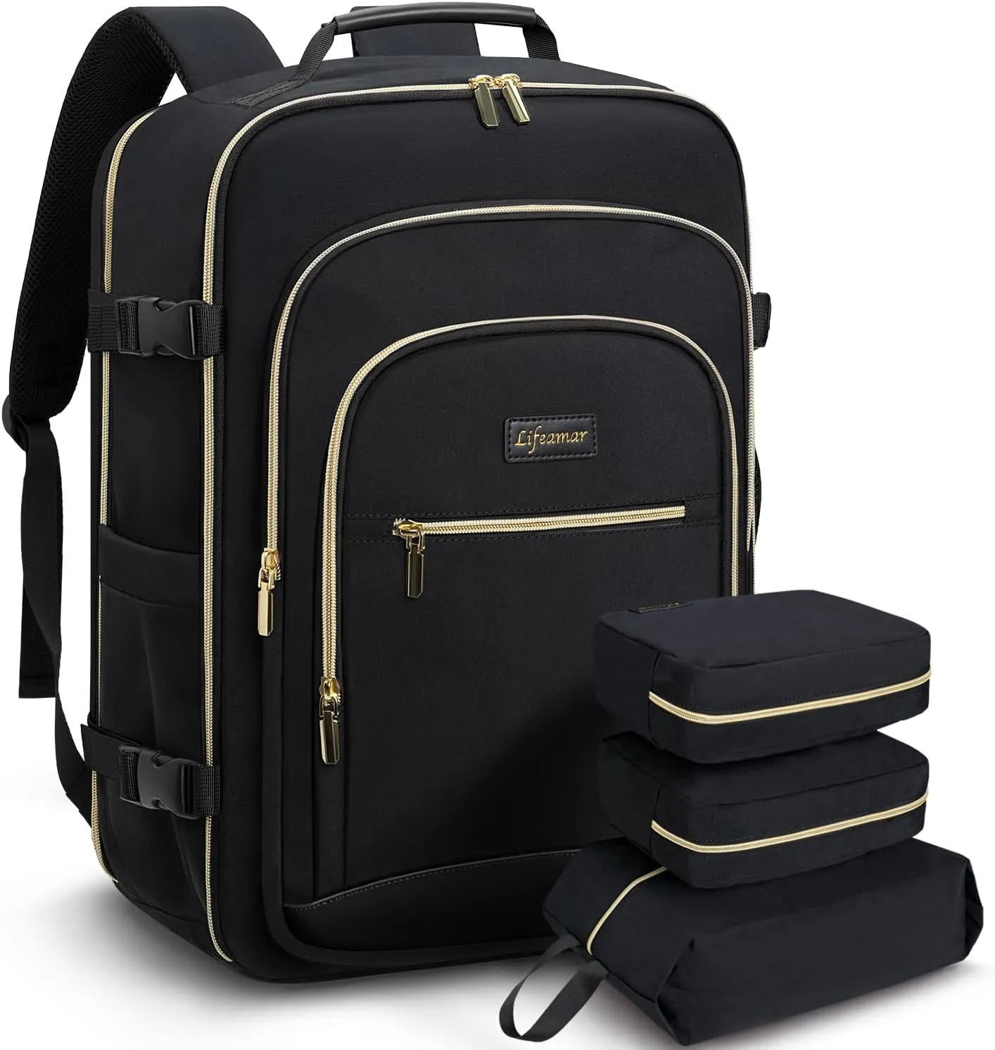 40L Travel Backpack for Women, Carry On Bag Flight Approved, Waterproof Backpack with 3 Packing Cubes, Weekender Personal Item Backpack for Airplane Travel Essentials, TSA Approved
