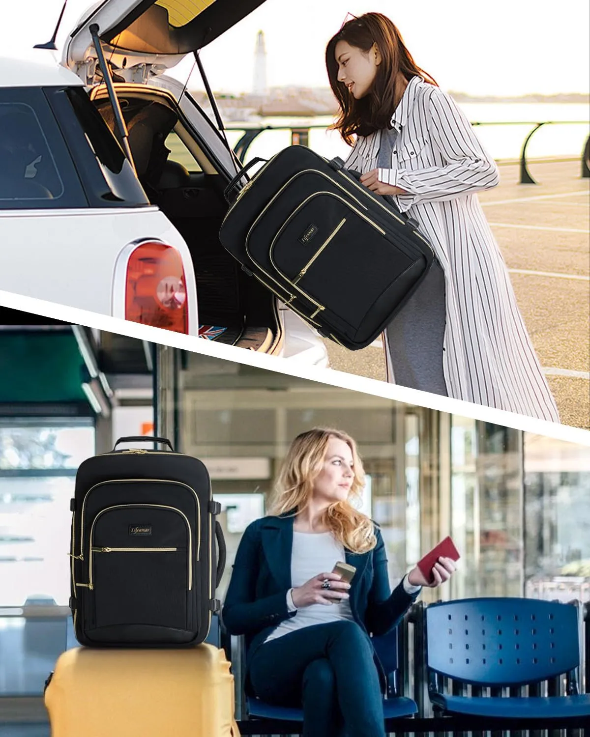 40L Travel Backpack for Women, Carry On Bag Flight Approved, Waterproof Backpack with 3 Packing Cubes, Weekender Personal Item Backpack for Airplane Travel Essentials, TSA Approved