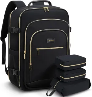 40L Travel Backpack for Women, Carry On Bag Flight Approved, Waterproof Backpack with 3 Packing Cubes, Weekender Personal Item Backpack for Airplane Travel Essentials, TSA Approved