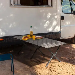 46 x 24 x 16.5 inch Lightweight Compact Folding Camping Table,Stable Folding Roll up Table for Picnic, Camping, Barbecue and Party,Portable Multifunctional Table