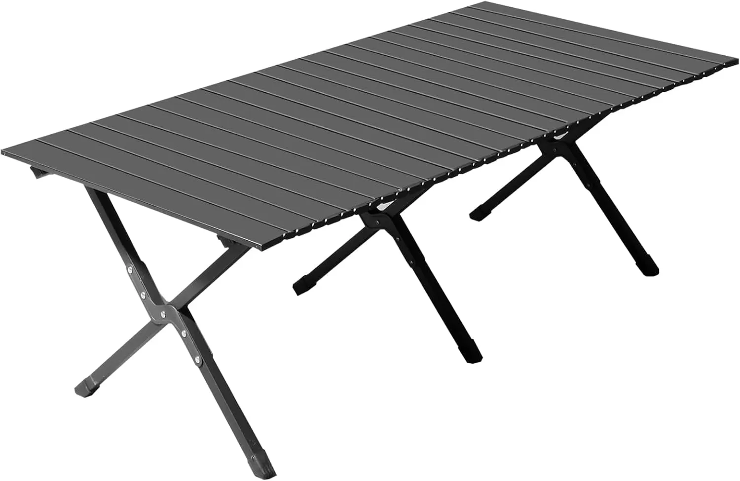 46x24 in Camping Folding Tables Lightweight Roll Up Picnic Tables Ultralight Collapsible Outdoor Portable Beach Table with Easy Carrying Bag for Travel Hiking Backyard BBQ Party Events, Black