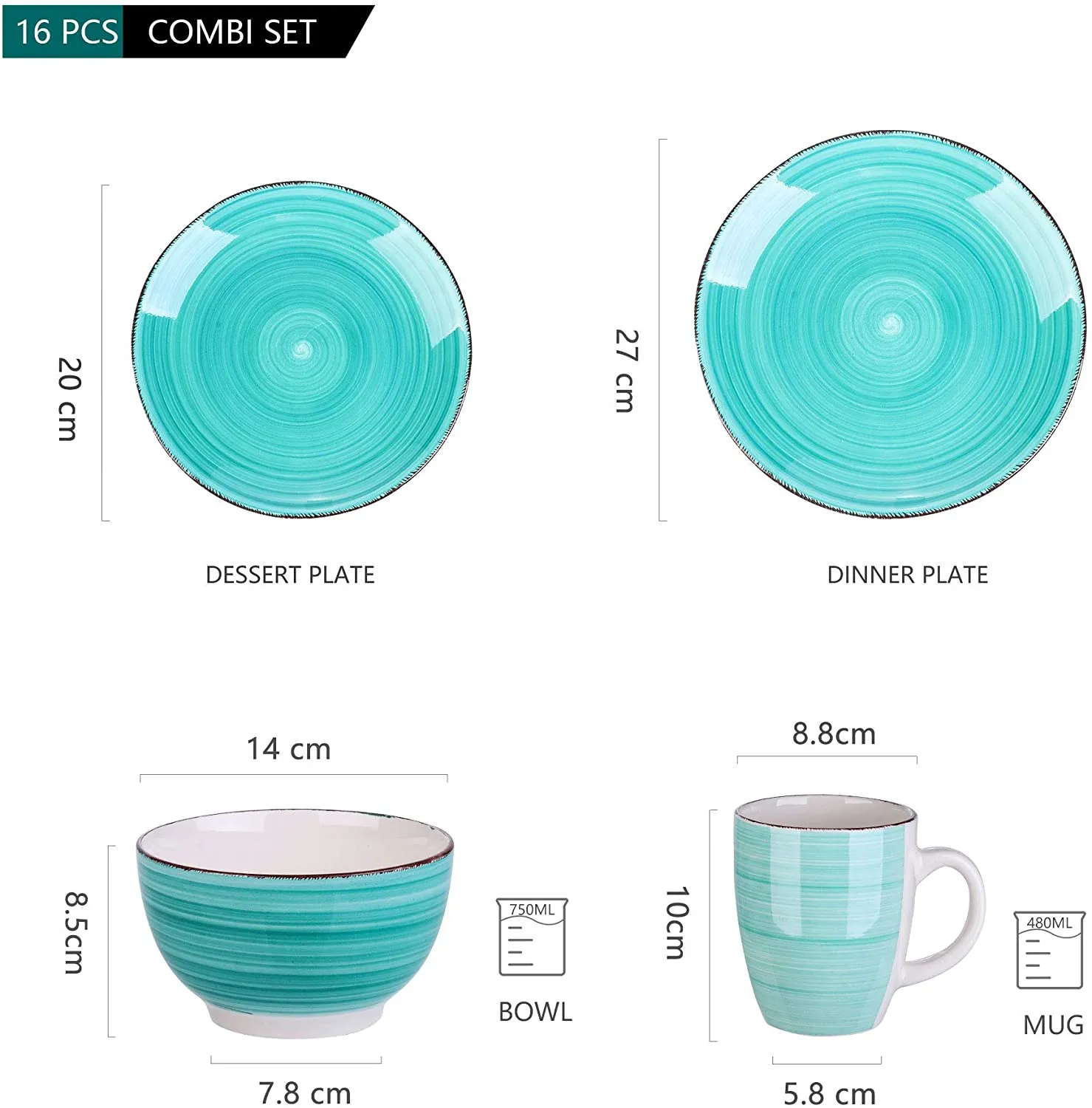 48 Pieces Stoneware Dinner Set