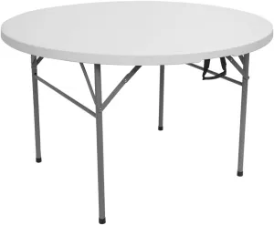 48" Round Folding Table, Adjustable Height Lightweight Portable Camping Table Foldable Storage Design for Party Picnic Beach Camping BBQ Outdoor Indoor Use Furniture