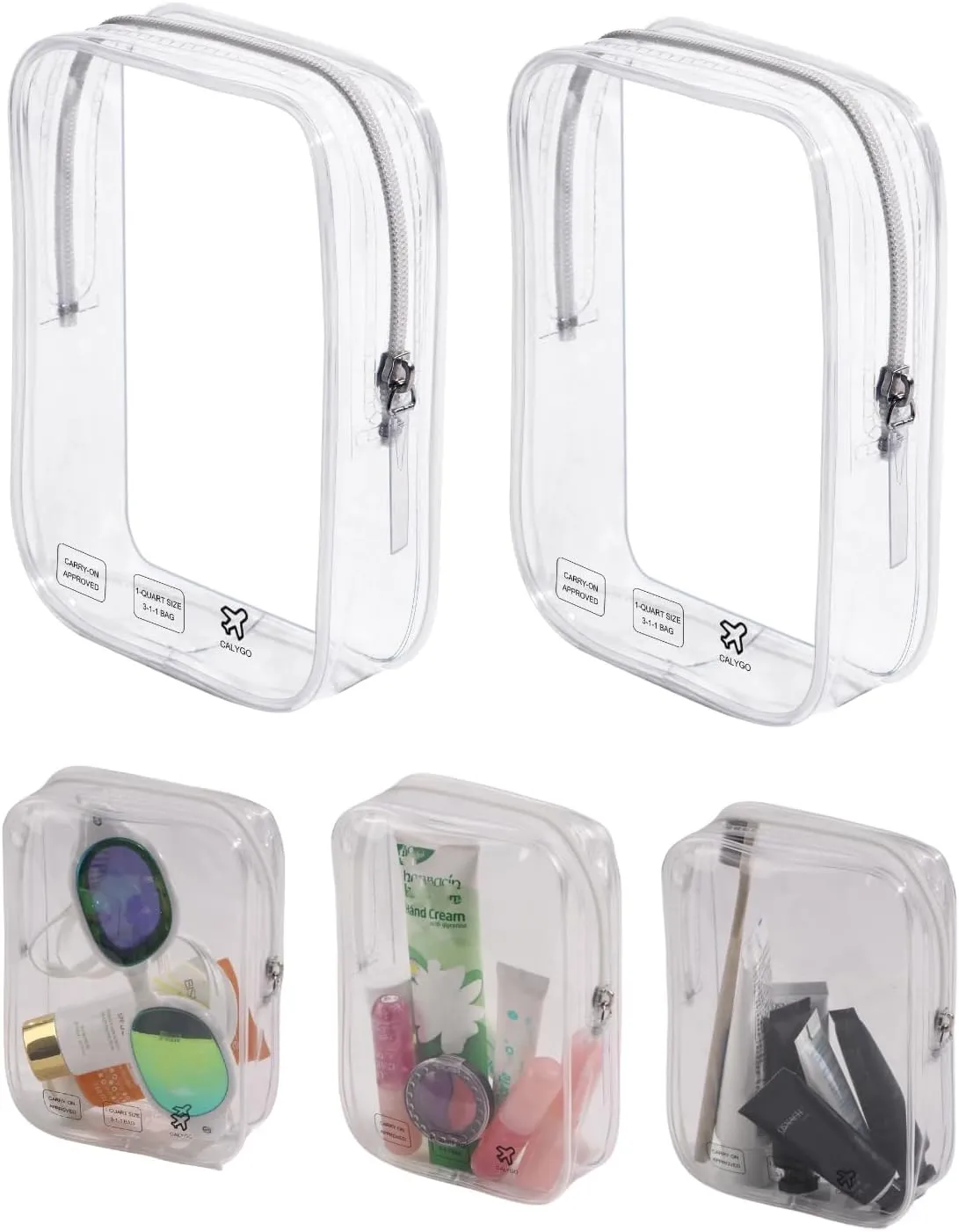 5 Packing Cubes Quart Size Travel Bag Tsa Approved Clear Toiletry Bag Small European International Must Haves Long Flight Airplane Essentials for Flying Toiletries Liquids Accessories Men Women