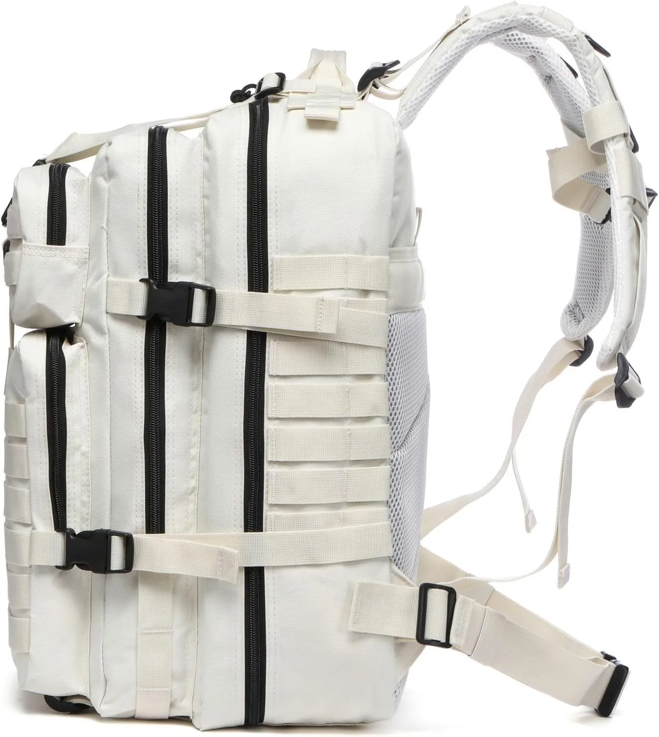 50L Sturdy Nylon Waterproof Fishing Hunting Backpack Outdoor Military Rucksacks Tactical Sports Camping Hiking (White)