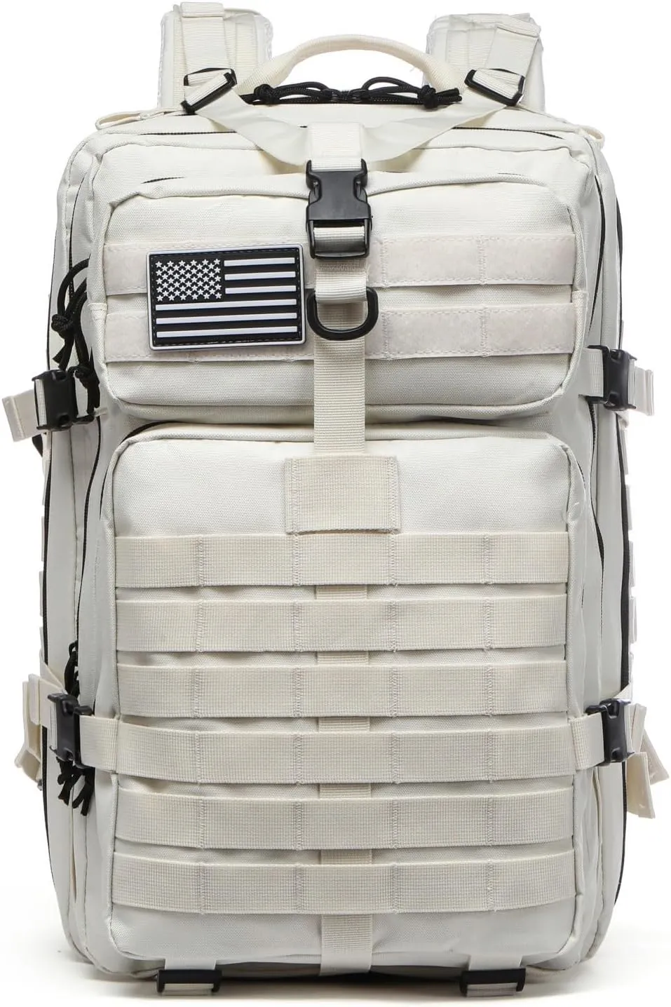 50L Sturdy Nylon Waterproof Fishing Hunting Backpack Outdoor Military Rucksacks Tactical Sports Camping Hiking (White)