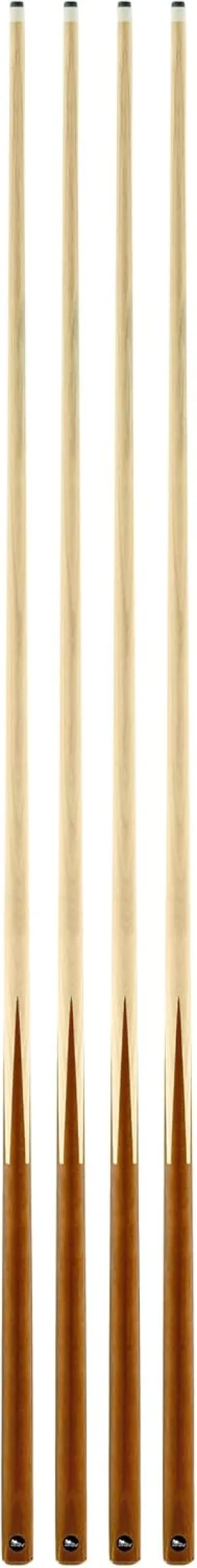 58 One Piece Pool Cue Stick with 13MM Leather Tip, Professtional Billiards Cue Stick for Adult, Set of 4/6, Black/Nature Wood Grain Color