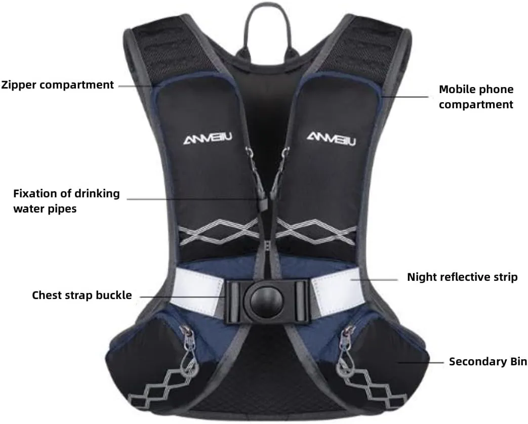 5L Outdoor Cycling Backpack Water Bag，Off-Road Running Backpack，Hiking Marathon Backpack Water Bag Equipment Bag，Lightweight Hydration Pack, Running, Hiking, Cycling, Climbing,Skiing