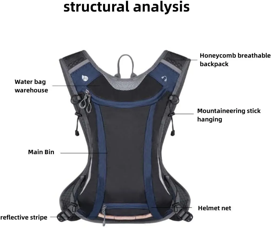 5L Outdoor Cycling Backpack Water Bag，Off-Road Running Backpack，Hiking Marathon Backpack Water Bag Equipment Bag，Lightweight Hydration Pack, Running, Hiking, Cycling, Climbing,Skiing