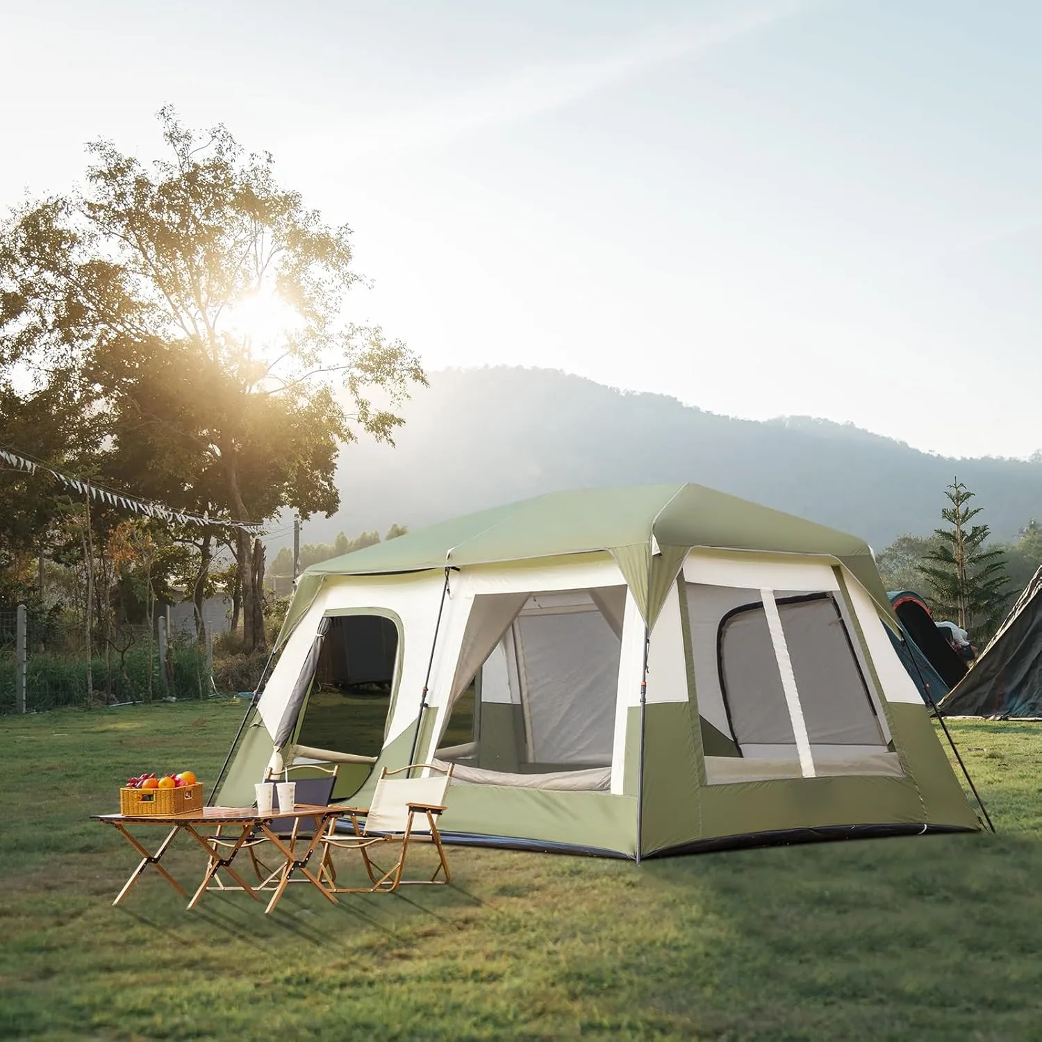 6/8/10 Person Awning Tent for Camping Instant Family Dome Tent Waterproof Windproof Camping Tent with Easy Set-Up Carry Bag for Camping & Hiking