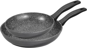6937 Set of 2 Frying Pans Aluminium 24 cm/28 cm/with Excellent Non-Stick Coating with No Lid Also Suitable for Induction