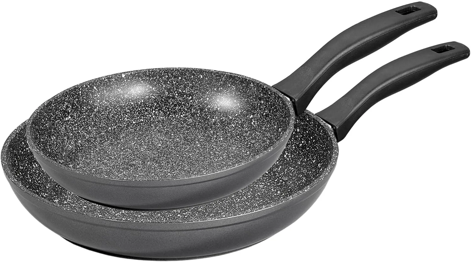 6937 Set of 2 Frying Pans Aluminium 24 cm/28 cm/with Excellent Non-Stick Coating with No Lid Also Suitable for Induction