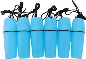 6PCS Kayak Container Bottles, ABS Waterproof Portable Sealed Bottles with Hook Rope, Ideal for Diving Snorkeling Surfing Kayaking Boating (Blue)