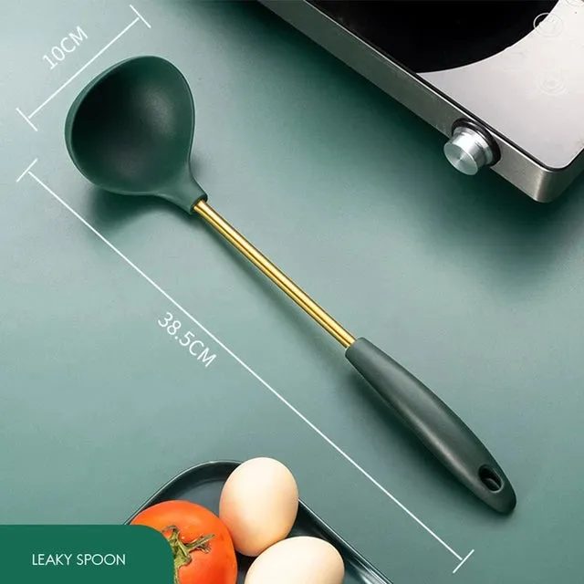 7 Pcs Stainless Steel Silicone Non Stick Kitchenware Set