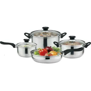 7-Piece Set: Non-Stick Stainless-Steel Cookware