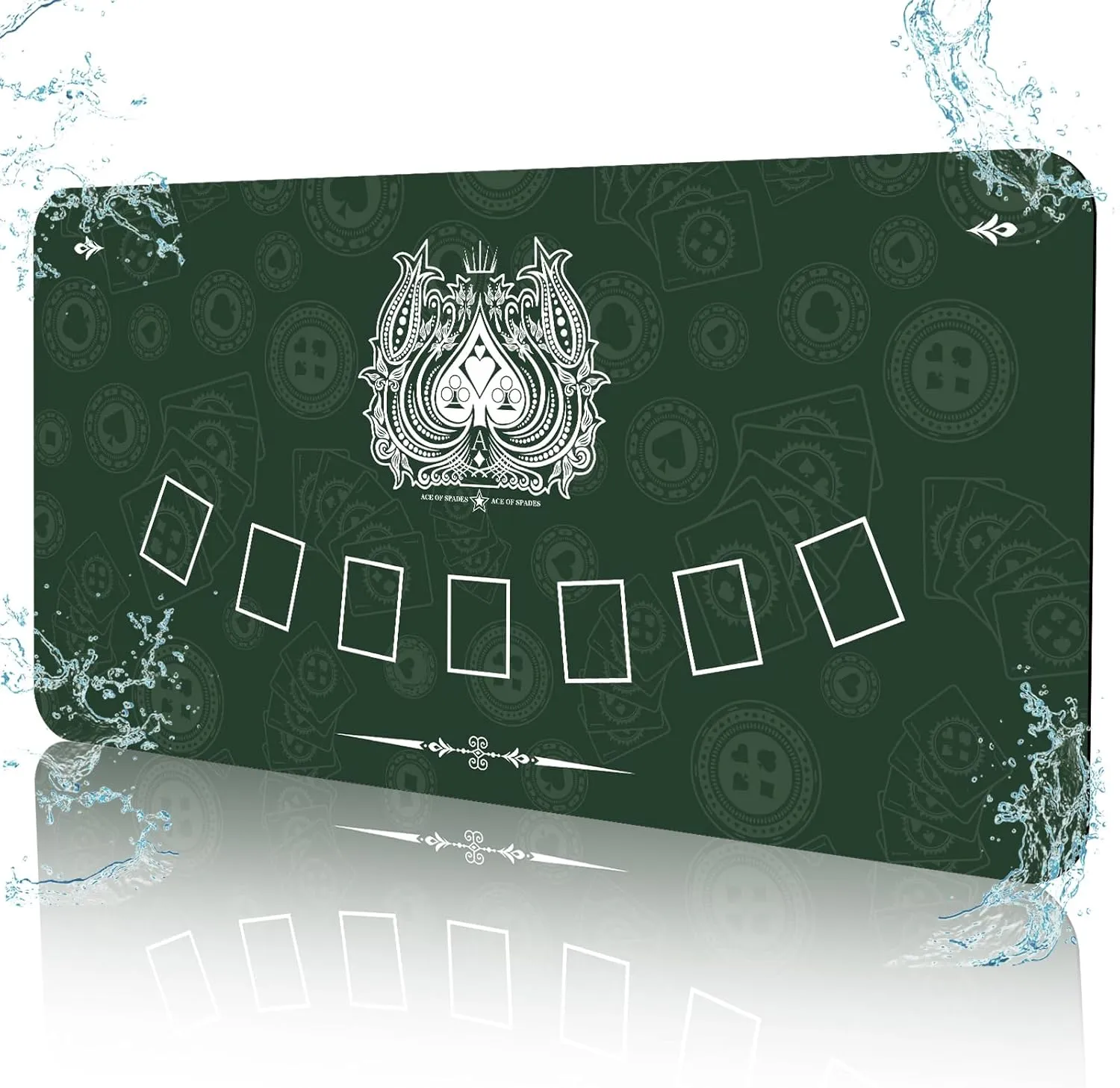 70" x 35" Waterproof Poker Table Mat, Super Soft Texas Hold'em Poker Mat with Smooth Premium Surface,Portable Zipper Handbag for Parties, Home Entertainment, Blackjack/Casino Game Night