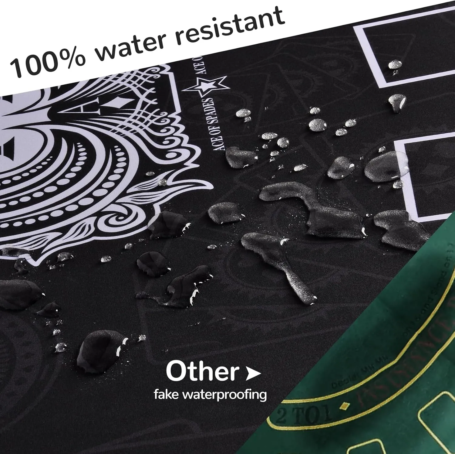 70" x 35" Waterproof Poker Table Mat, Super Soft Texas Hold'em Poker Mat with Smooth Premium Surface,Portable Zipper Handbag for Parties, Home Entertainment, Blackjack/Casino Game Night