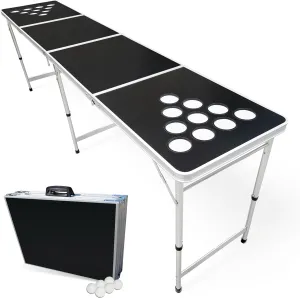 8-Foot Regulation Length Folding Table w/Optional Cup Holes, LED Lights, Custom Graphic (Choose Your Model)