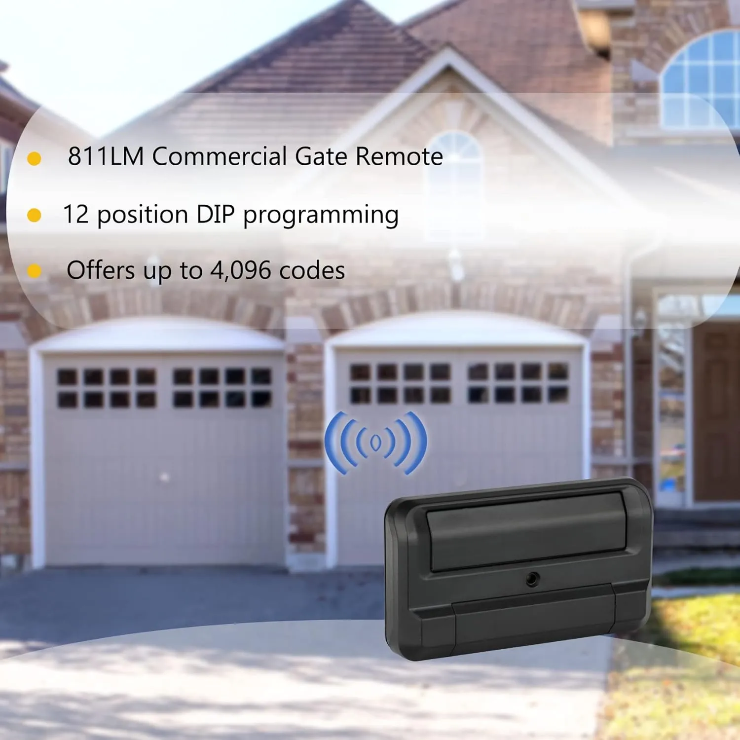 811LM Remote Control with Security  2.0 Technology for liftmaster, 811LM Commercial Gate Remote, NOT for Garage, Compatible with 850LM/ 860LM Receivers, 2 Pack