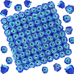 81PCS Soap Flower, Roses Rosas Floral Shaped Scented Bath Body Shower Petals Bouquet for Her, Valentine's Day, Wedding, Birthday, Mothers Day, Party Favor Gift Idea (Light   Dark Blue)