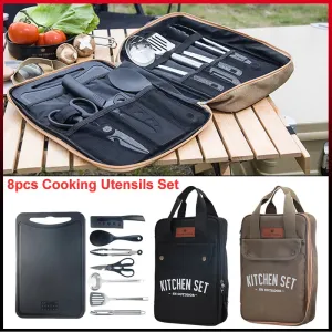 8pcs Stainless Steel Outdoor Cookware Set