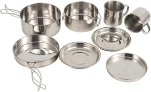 8X Camping Cookware Mess Kit Outdoor Cutlery for Travel Beach Outdoor Sports