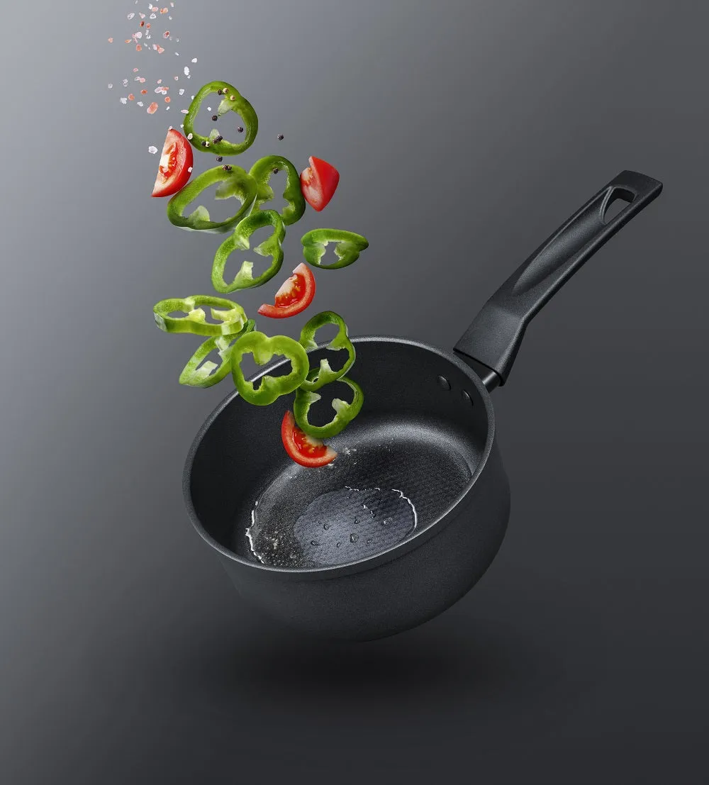9 X Tougher: Non-Stick Frying Pan, Saucepan & Milk Pan Set - 5 Pieces