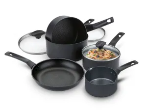 9 X Tougher: Non-Stick Frying Pan, Saucepan & Milk Pan Set - 5 Pieces
