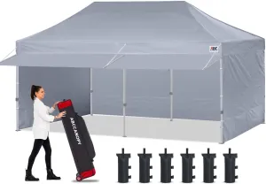 ABCCANOPY 10x20 Pop up Canopy Tent with Sidewalls - Easy up Canopies with Awning, Outdoor Tents for Parties, Market, Commercial Events, Gray