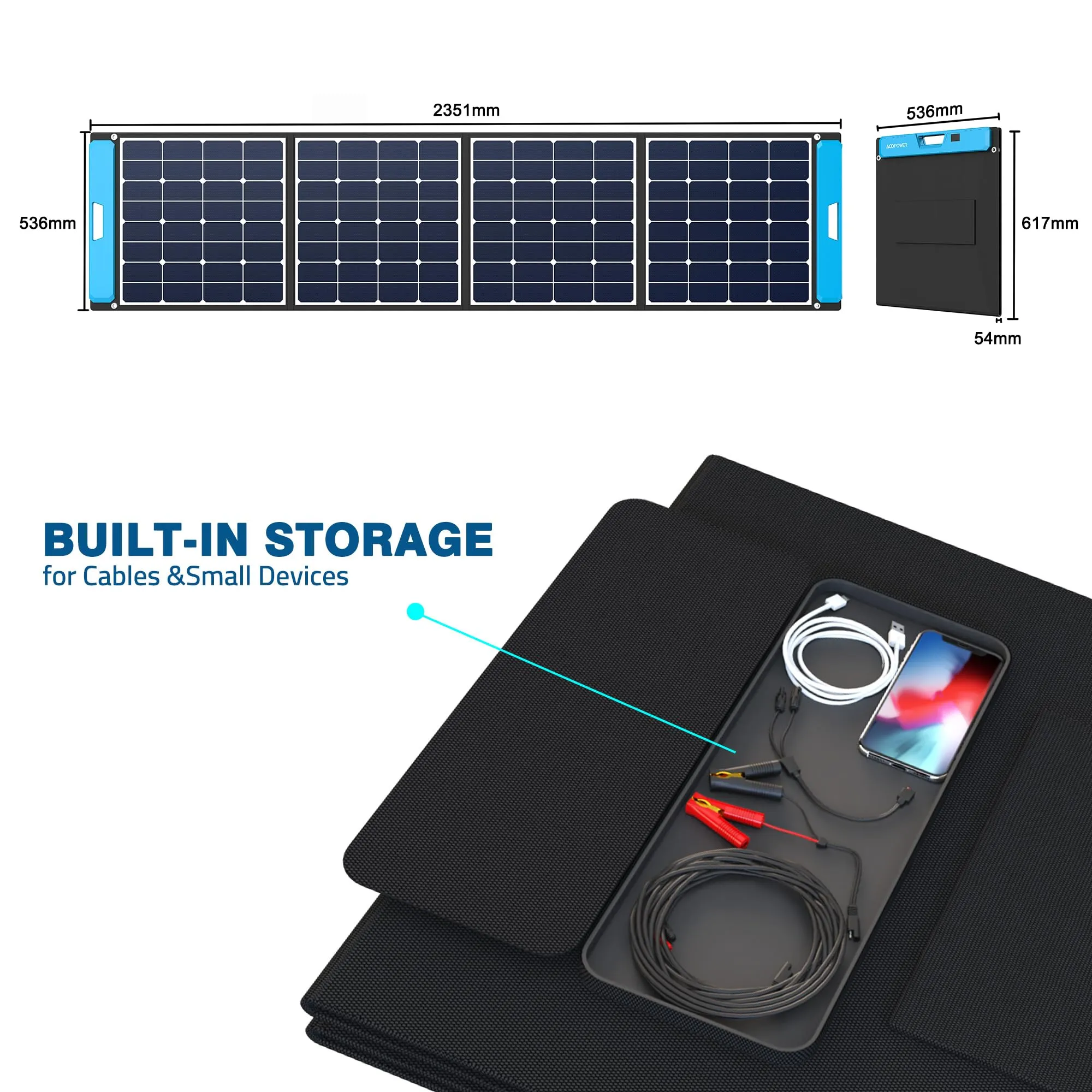 ACOPOWER Portable Solar Panel Foldable Solar Panel Suitcase