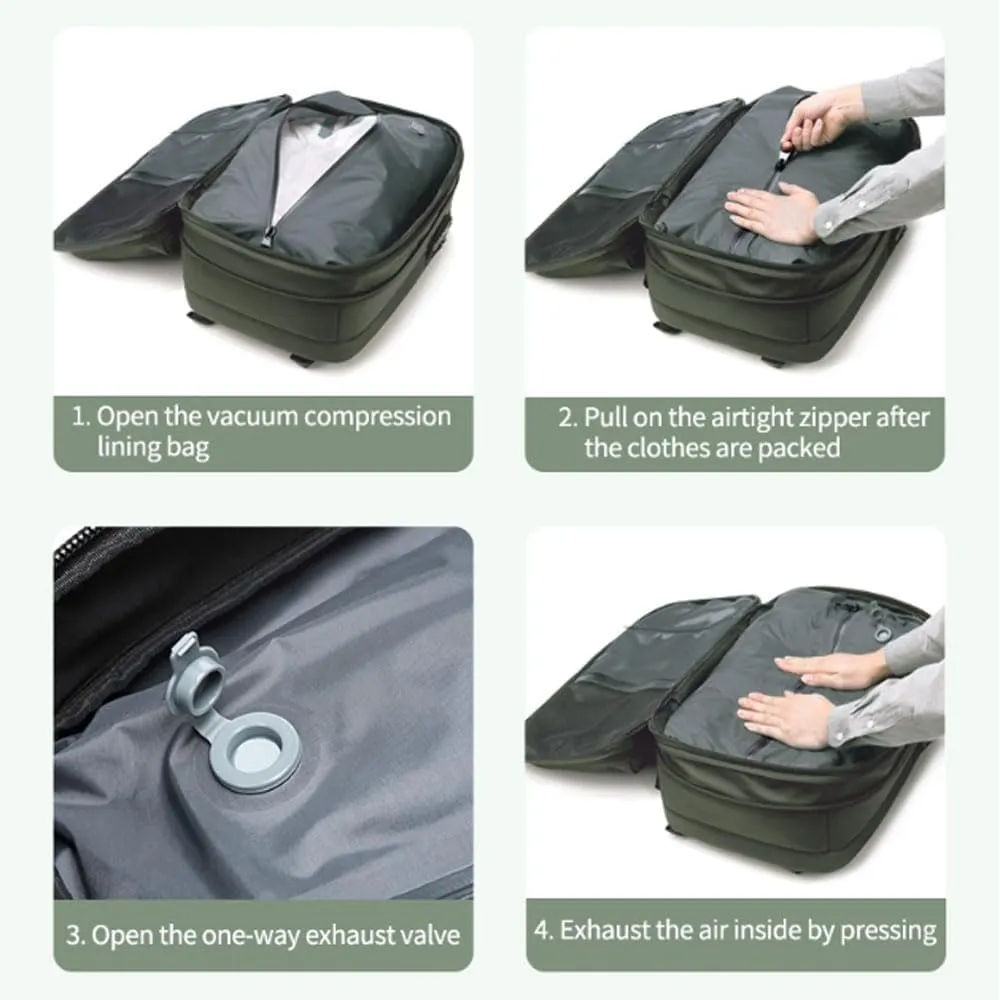 Aeropack Backpack, Aeropack Backpack Travel with Pump, 2025 New Premium 60l Expandable Waterproof Vacuum Travel Backack (Gray)