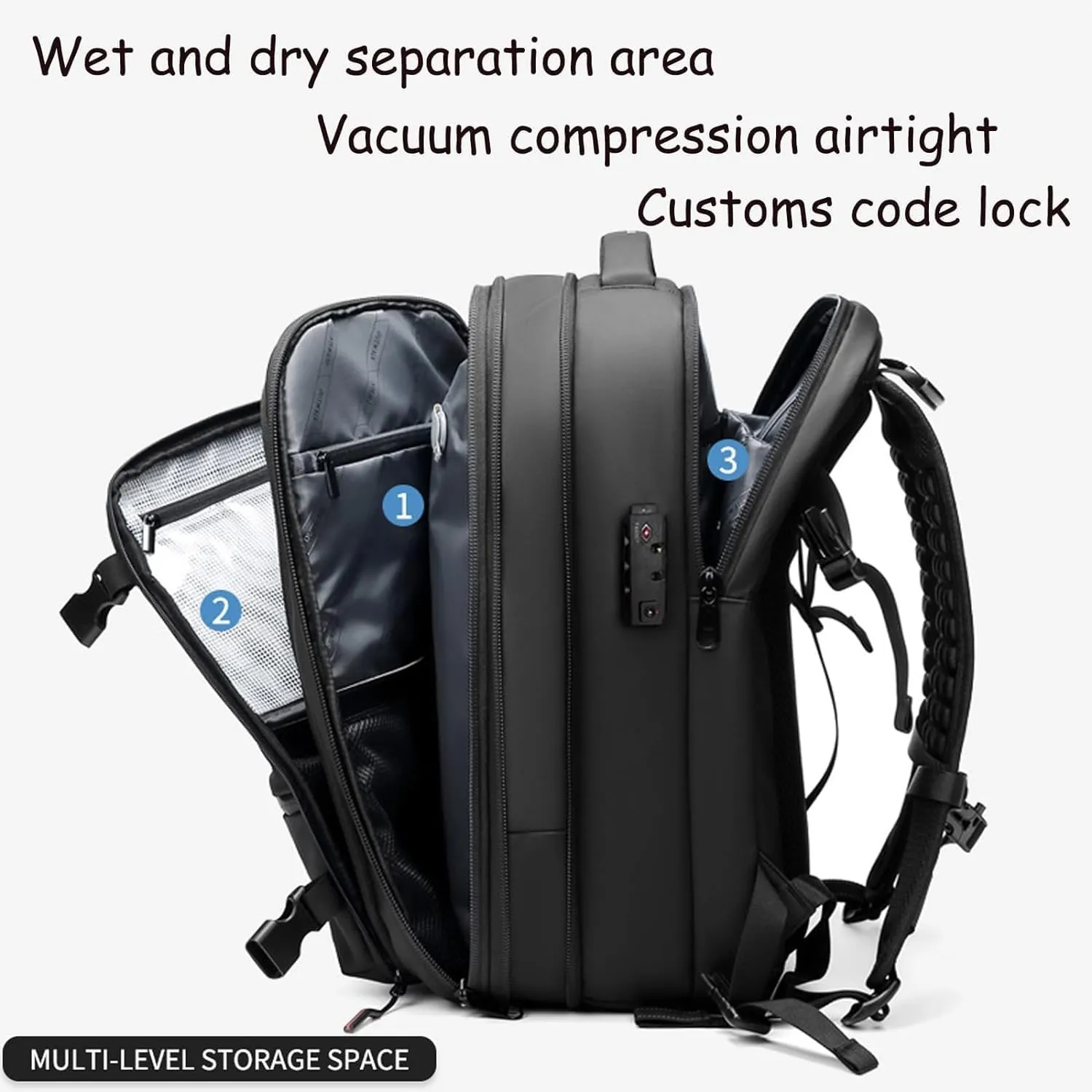 Aeropack Backpack, Aeropack Vacuum Compression Backpack, 2025 60l Expandable Backpack with Vacuum Compression (Black 1.0, Bag)