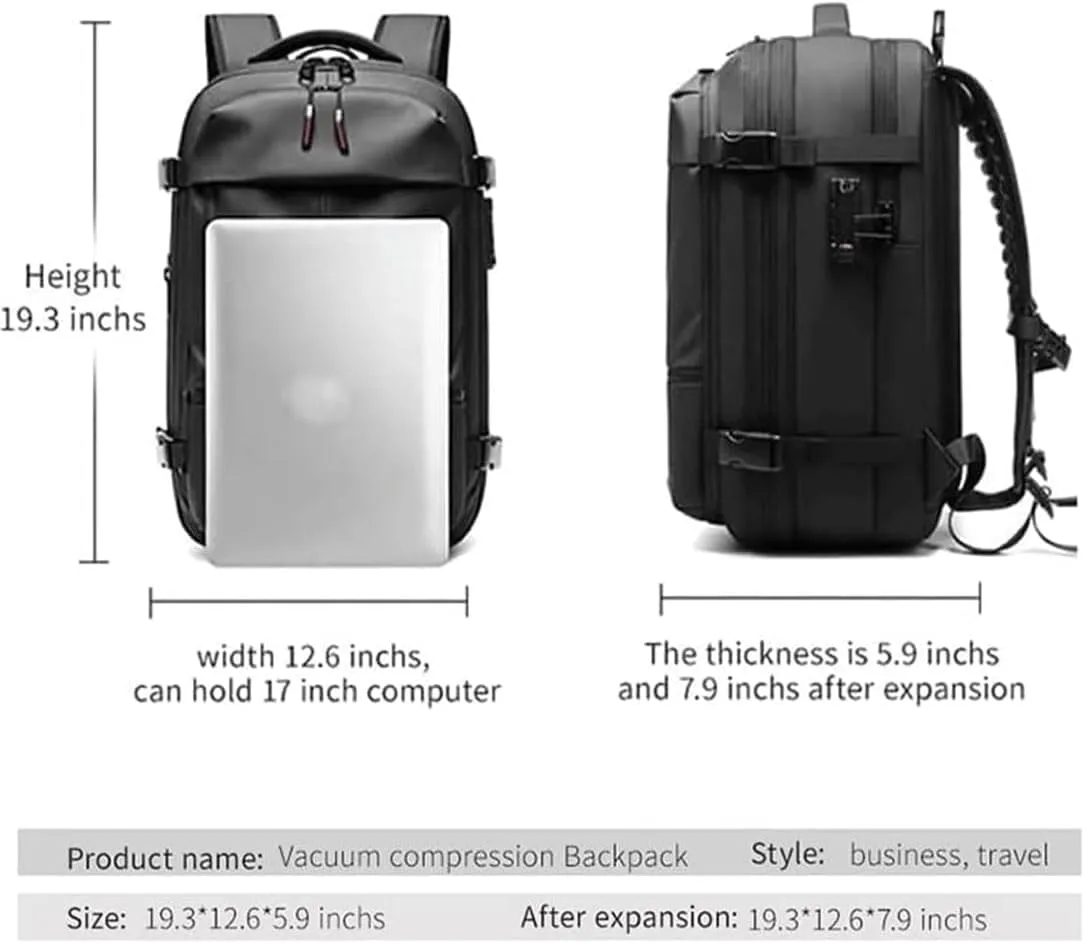 Aeropack Backpack, Aeropack Vacuum Compression Backpack, 2025 60l Expandable Backpack with Vacuum Compression (Black 1.0, Bag)
